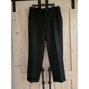 Alexandre London Seville Flat Front Cuffed Wool Blend Pants Slacks Mens 44 Short